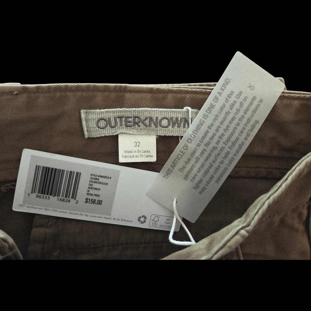 Outerknown NWT Womens Chino Pants 100% Organic Cotton 32x31.5  Orig. $158 - Picture 3 of 8